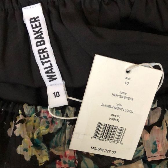 Walter Baker Hansen Asymmetrical Hem Open Shouldee Floral Spring Dress NWT sz 10 - Picture 10 of 13